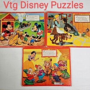 Vintage Walt Disney Productions - Jaymar Specialty Jigsaw Puzzles Set of 3
